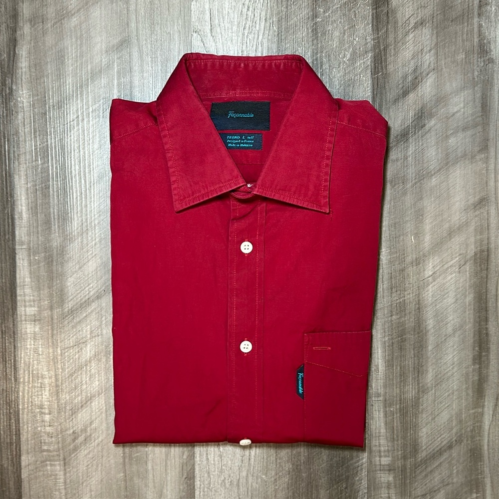 Faconnable Trend Long Sleeve Button Down - Large … - image 1